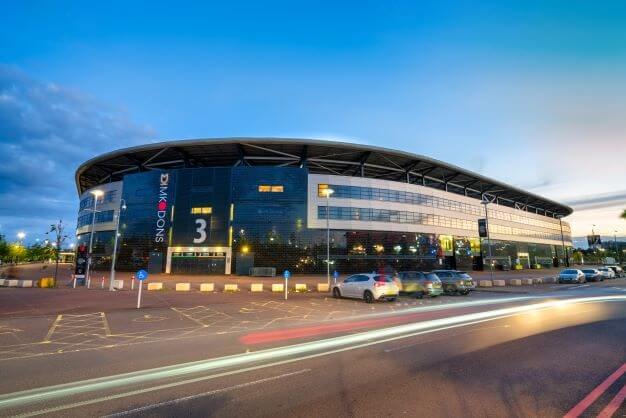 Exterior of Stadium MK in Milton Keynes