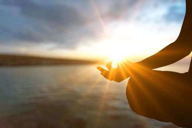 Meditation in the sunset
