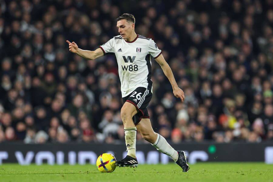 Joao Palhinha of Fulham during the Premier League match Fulham vs Tottenham Hotspur at Craven Cottage London 23rd January 2023