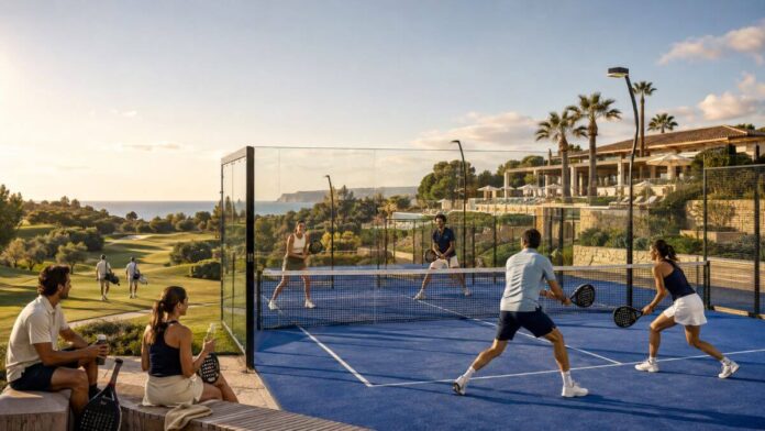 Mediterranean Padel Resort at Golden Hour