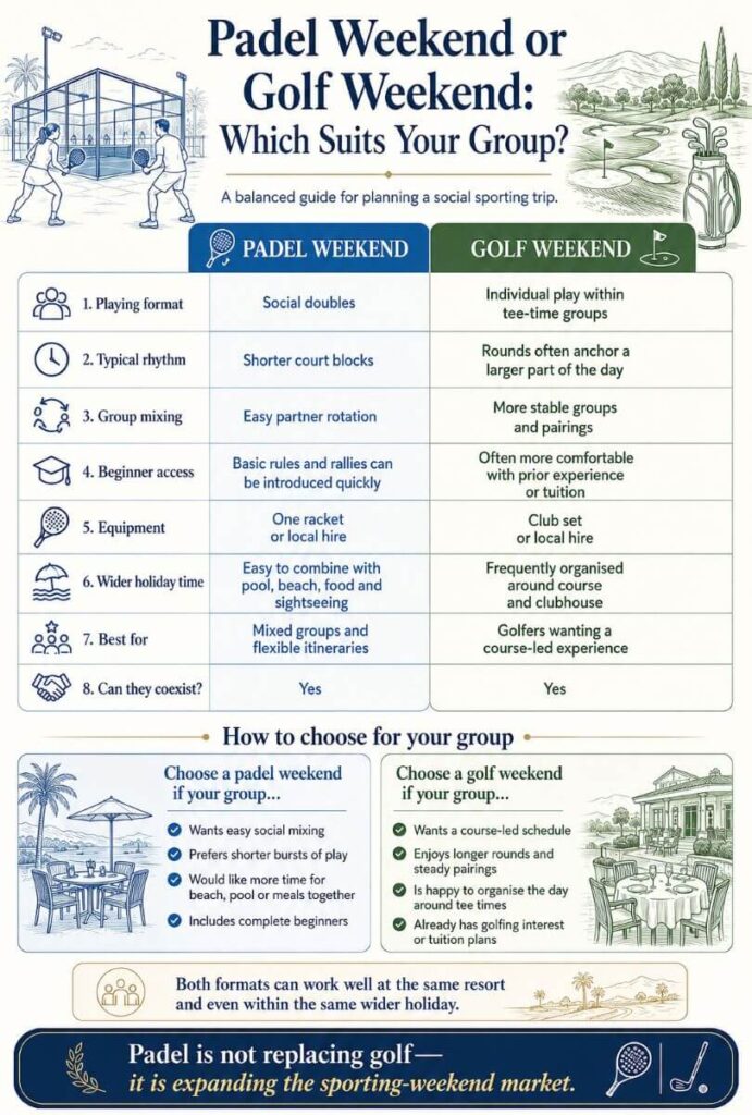 Why Padel Holidays Are Becoming the New Golf Weekend 1 Padel or Golf Weekend Guide