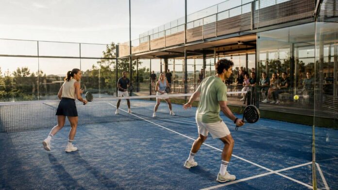 Social Padel Rally on a Glass Court